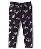 Babyhug Cotton Lycra Knit Full Length Leggings With Heart Print - Black