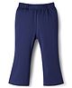 Babyhug Cotton Lycra Knit Full Length Solid Leggings - Navy Blue