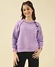 Lil Tomatoes Fleece Knit Full Sleeves Bow Applique Detailed Light Winter Sweatshirt - Lilac