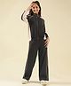 Lil Tomatoes Fleece Knit Full Sleeves Colour Blocked Solid Winter Track Suit - Pink