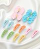 Ribbon candy Set Of 7 Bow Applique Detailed Hair Accessories Combo Set - Multi Colour