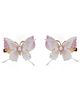 Ribbon Candy  Butterfly Applique Detailed Alligator Clips - Pink