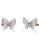 Ribbon Candy Butterfly Applique Detailed Alligator Clips - Purple