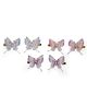 Ribbon Candy Set Of 3 Pairs Butterfly Applique Detailed Alligator Clips  - Pink Blue & Purple