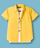 Pine Kids Cotton Woven Half Sleeves Solid Colour Shirt with T-Shirt - Mustard