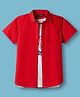 Pine Kids Cotton Woven Half Sleeves Solid Colour Shirt with T-Shirt - Rust Orange