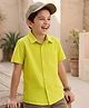 Pine Kids Cotton Woven Half Sleeves Solid Shirt - Lime Green