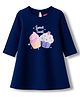 Babyhug Cotton Knit Full Sleeves Nighty With Ice cream Print - Navy Blue