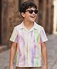 Pine Kids Cotton Woven Half Sleeves Printed Shirt - White