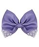 Aye Candy Bow Applique Detailed Pearls Embellished Hair Clip - Lilac