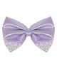 Aye Candy Holographic Bow Applique Detailed Pearls Embellished Hair Clip - Lilac