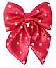 Aye Candy Bow Applique Detailed Pearls Embellished Alligator Clip - Red