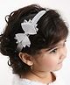 Aye Candy Bow Applique Detailed Glittered Headband - Silver