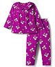 Babyhug Cotton Knit Full Sleeves Co-ord Night Suit With Floral Print - Purple