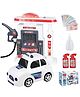 Vikrida Battery-Operated DIY Gas Station Toy Set Mini Simulation Model with Car, Mist Spray, Lights & Music  Educational Toy for Kids