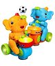 Vikrida Musical Walking Elephant Drummer Toy Flashing Lights, Drum Beats & Blowing Ball Action Fun Sound Toy for Kids  Multicolor