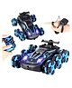 Vikrida 6-Wheel RC Stunt Car for Kids 2.4GHz Remote Control Off-Road Car with Lights, Spray Function & 360° Rotation  Matte Blue