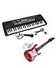 Vikrida 49-Key Piano Keyboard with Mic & Recording + Musical Guitar Combo Portable Analog Music Learning Toy for Kids
