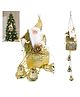 VikriDA Big Size 1pc Golden Santa with Bell Hanging, Christmas Decoration/Christmas Tree Hanging Ornament/Christmas Bells for Christmas Decoration - Party Décor