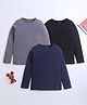 Nino Bambino Organic Cotton Knit Pack Of 3 Full Sleeves Solid Sweatshirts - Multi Colour