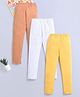 Nino Bambino Organic Cotton Knit  Pack of 3 Solid Leggings - Multi Colour
