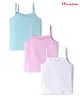 Honeyhap Premium Cotton Elastane Knit Sleeveless Slips With Bio Finish & Heart Print Pack of 3 -  Lilac Sachet Bright White & Saltwater Slide
