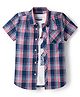 Pine Kids Cotton Woven Half Sleeves Checkered Shirt With T-Shirt - Multicolour