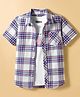 Pine Kids Cotton Woven Half Sleeves Checks Shirt With T-Shirt  - Multicolour