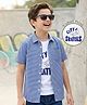 Pine Kids Cotton Woven Half Sleeves Checks Shirt With Inner Tee - Blue