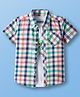 Pine Kids Cotton Woven Half Sleeves Checkered Shirt With T-Shirt - White