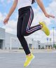Pine Active Knit Full Length Solid Colour Leggings With Tape Detailing - Black