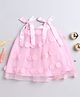 Many frocks & Net Woven Sleeveless Circles Embellished Dress - Pink