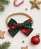 Knotty Ribbons Christmas Theme Checkered Bow Applique Detailed Headband - Multi Colour