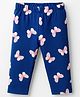 Doodle Poodle Single Jersey Knit Full Length Leggings With Butterfly Print - Navy Blue