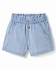 Bonfino 100% Cotton Woven Denim Shorts With Side Pockets - Blue