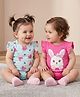 Babyoye 100% Cotton Knit With Eco Jiva Finish Frill Sleeves Onesies with Heart Print Pack of 2 - Multicolor