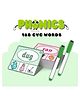 Phonics Cvc Cards, Reading Practice for Kids Age 4 Years - 6 Years, Phonetic Sound Reading, Reusable Write & Erase Cards - Multicolor