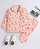 The Magic Wand Cotton Woven Full Sleeves Floral & Fruit Printed Coordinating Night Suit Set - Peach