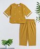 The Magic Wand Cotton Woven Three Fourth Sleeves Abstract Printed Top &  Palazzo Set - Mustard
