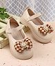 Babyoye Velcro Closure Ballerina With Bow Applique - Cream