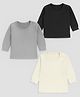 Sportking Knit Pack Of 3 Full Sleeves Solid Thermal Vests Set - Multi Colour
