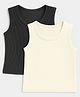 Sportking Knit Pack Of 2  Sleeveless Solid Thermal Vest Set- Grey & Off White