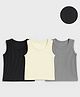 Sportking Knit Pack Of 3 Sleeveless Solid Thermal Vest Set - Grey & Off White