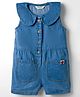Bonfino 100% Cotton Woven Sleeveless Peter Pan Collar Denim Jumpsuit - Blue
