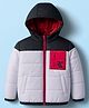 Junior Killer Full Sleeves Colour Blocked Light Winter Hooded Padded Jacket - White