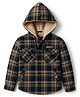 Junior Killer Full Sleeves Checked Light Winter Hooded Jacket - Khaki