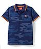Junior Killer Half Sleeves Camouflage Printed Polo Tee - Navy Blue