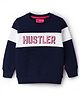 Junior Killer Full Sleeves Hustler Text Printed Light Winter Sweatshirt - Navy Blue