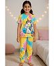 Unicorns Cotton Knit Half Sleeves Tie & Dye Unicorn Printed Coordinating Night Suit Set - Multi Colour