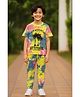 Unicorns Cotton Knit Half Sleeves Tie & Dye Beach Adventures Attitude Text Printed Coordinating Night Suit Set - Multi Colour